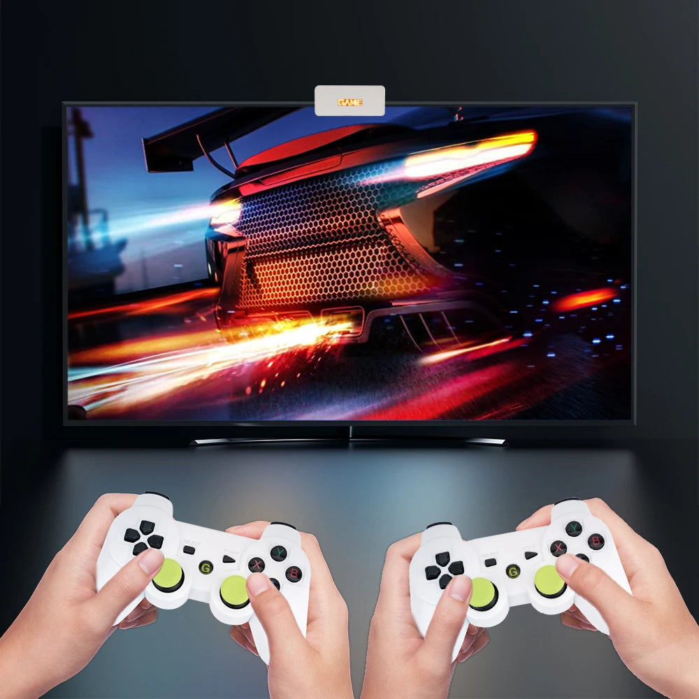 Ampown Y7 Video Game Console Linux System 256G Built 12000 Games Rechargeable Wireless Handle Low Latency Connection Player Gift