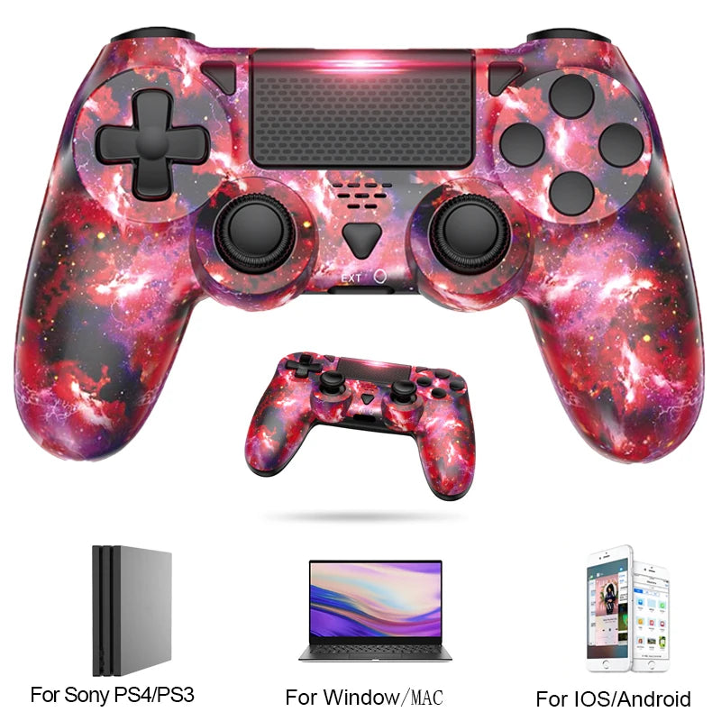 For Bluetooth Game Controller for PS4/Slim/Pro Wireless Gamepad For Windows PC Dual Vibration Joystick For IOS/Android Control