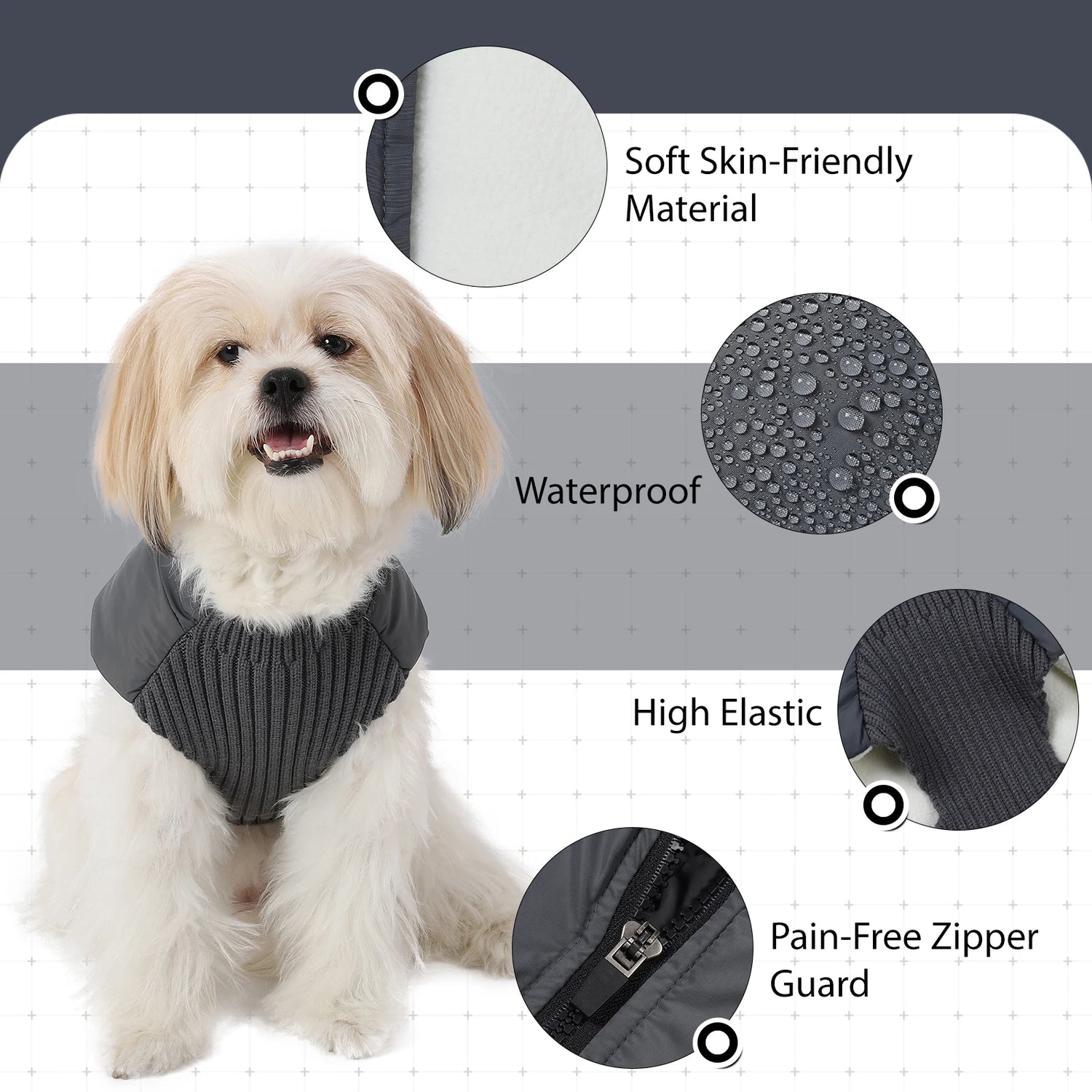 Dog Cold-weather Coat Winter Pet Dog Coat Pet Dog Jacket With Zipper For Small Large Dogs Cats Windproof