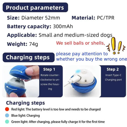 USB Automatic Moving Bouncing for Puppy Birthday Gift Cat Product Smart Dog Toy Ball Electronic Interactive Pet Toy Moving Ball