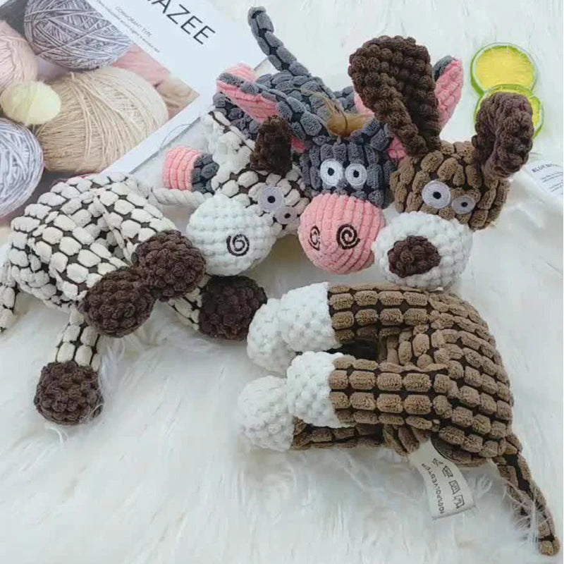 Donkey Shape Pet Toys for Small Large Dog Cat Squeaky Plush Toy Funny Durable Chew Molar Cute Toy Pet Training Dog Accessories