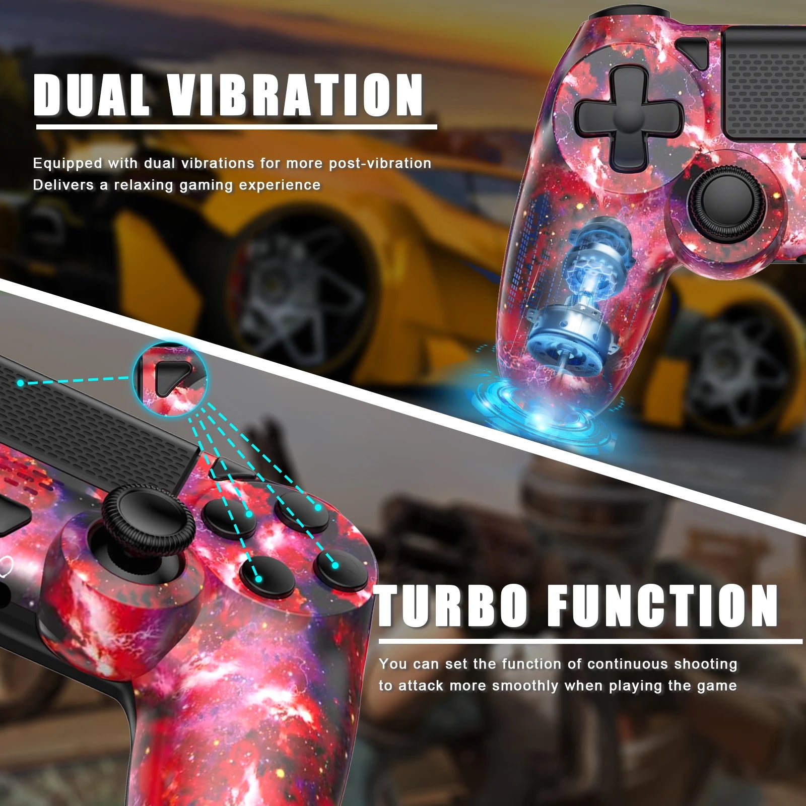 For Bluetooth Game Controller for PS4/Slim/Pro Wireless Gamepad For Windows PC Dual Vibration Joystick For IOS/Android Control