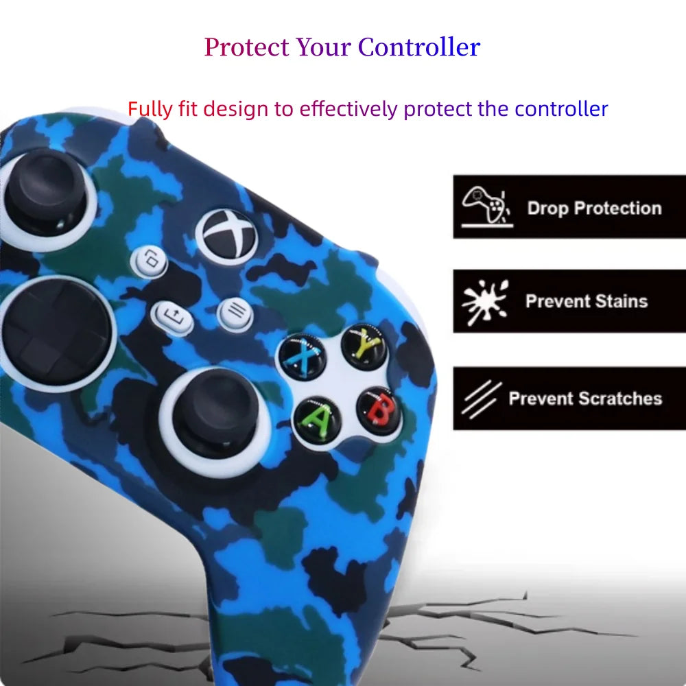 Anti-slip Protective Cover Case For XBOX Series X/S Game Controller Accessories Silicone Covers Cases With Thumb Stick Grip Cap