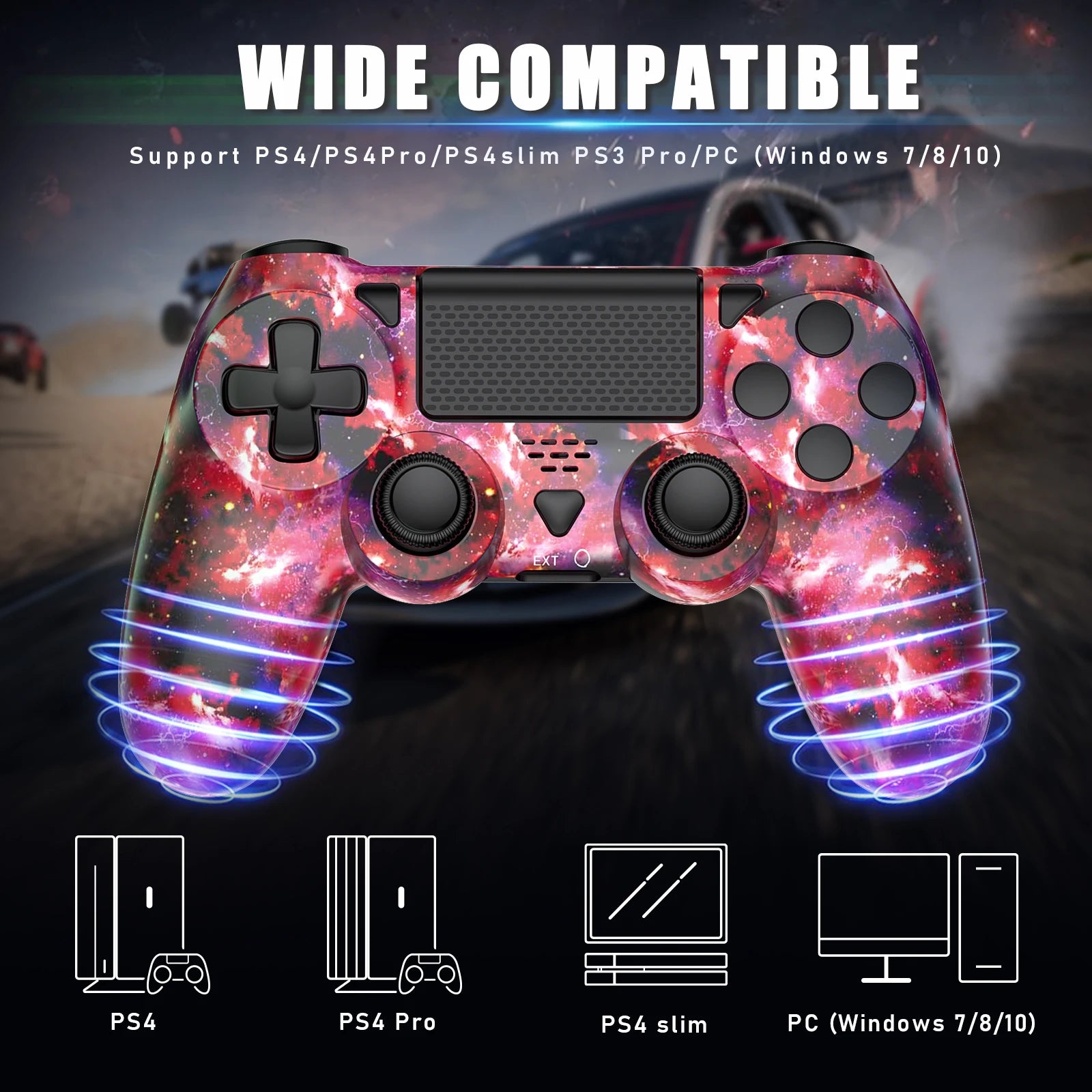 For Bluetooth Game Controller for PS4/Slim/Pro Wireless Gamepad For Windows PC Dual Vibration Joystick For IOS/Android Control