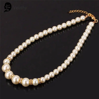 3 In1 Set Elegant Simulated Pearl Necklace Earrings Bracelet Long Necklace Women Bridal Wedding Jewelry Gift Beautiful Jewelries