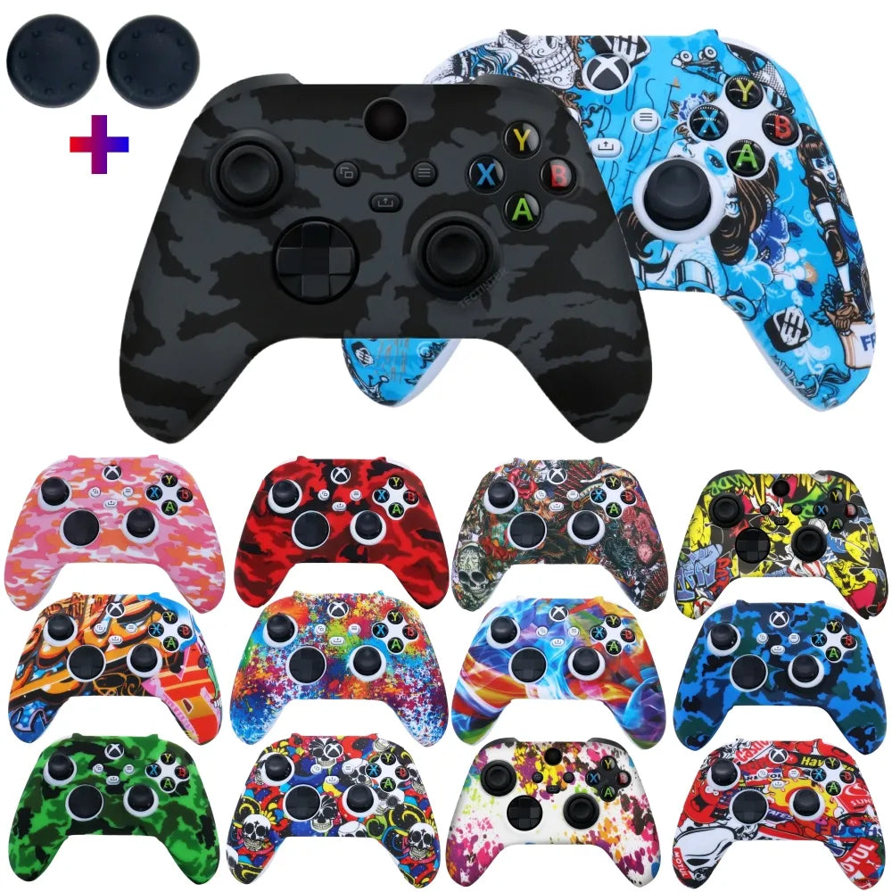 Anti-slip Protective Cover Case For XBOX Series X/S Game Controller Accessories Silicone Covers Cases With Thumb Stick Grip Cap