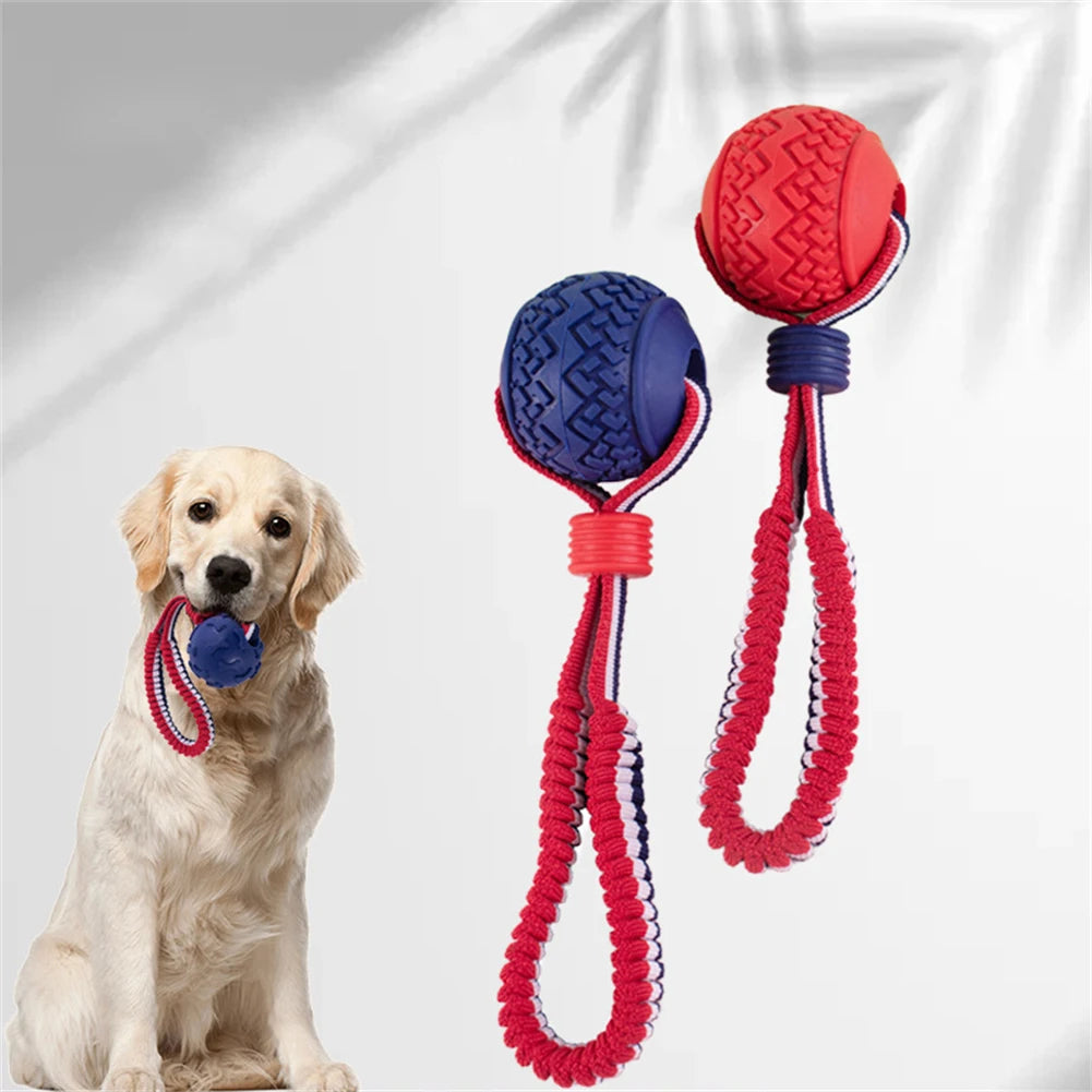 Bite Resistant Dogs Chewing Toys Pet Interactive Training Rope Knot Balls Puppy Tooth Cleaning Molar Ball with String Dog Toy