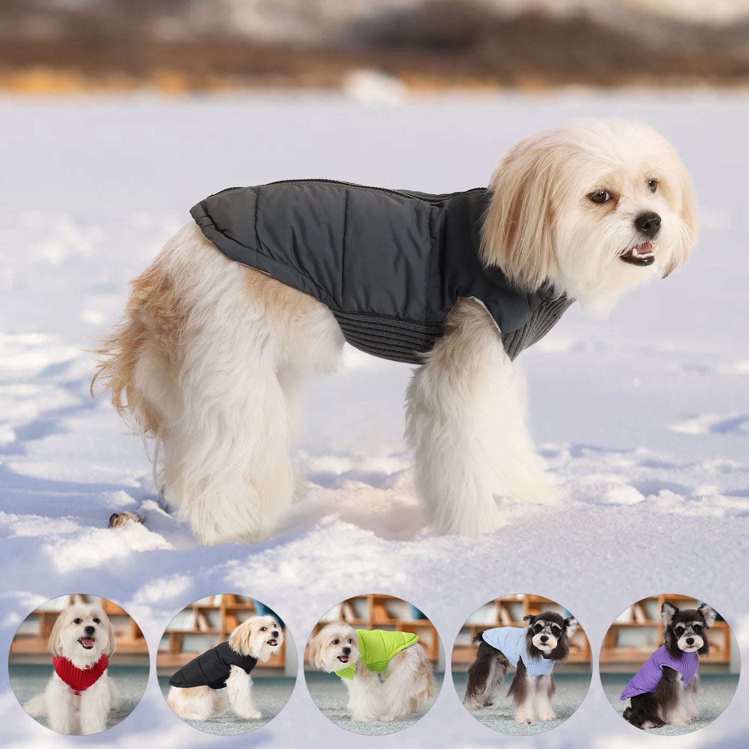 Dog Cold-weather Coat Winter Pet Dog Coat Pet Dog Jacket With Zipper For Small Large Dogs Cats Windproof