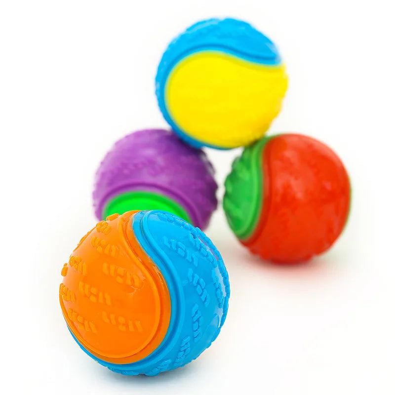 Rubber Elastic Ball Puppy Funny Dog Toys Durable Floatable Squeaking Bite Resistant Dog Toys Teeth Cleaning Toy Pet Products