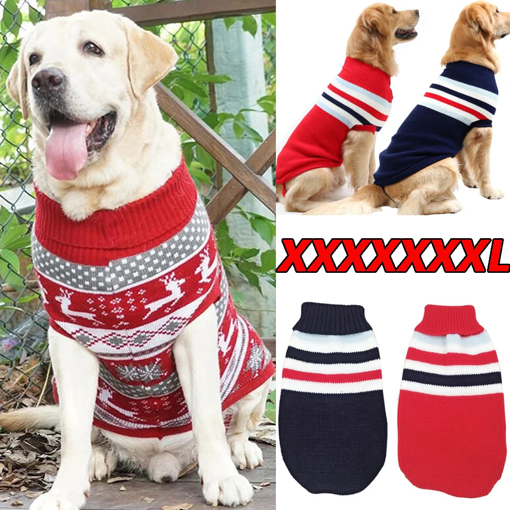 Dog Sweater,Knit Big Dog Sweater Christmas,Pet Turtleneck Doggy Sweatshirt for Extra Large Dogs boy Girl,Large Size Dog Cold