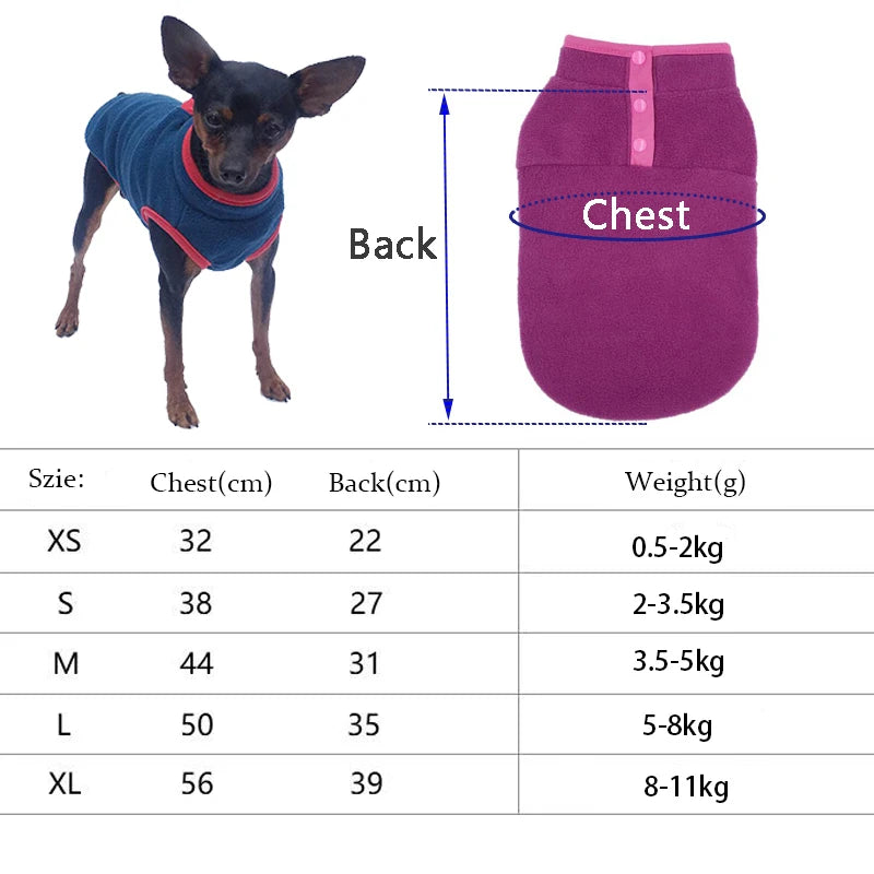 Autumn Winter Soft Puppy Cats Coat Warm Fleece Vest for Small Medium Dogs Clothes Chihuahua French Bulldog Costume Pet Waistcoat