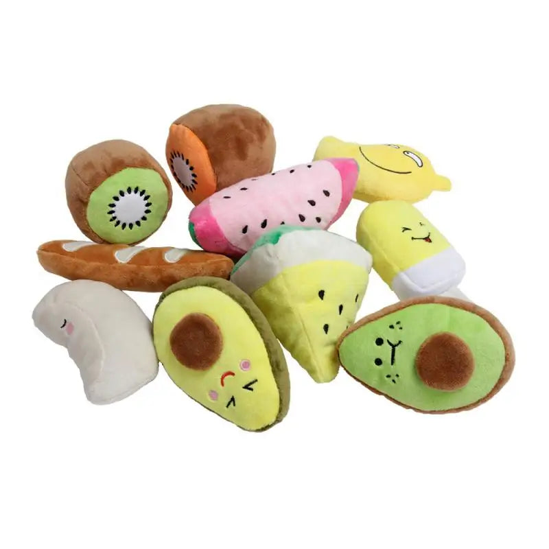 Puppy Dog Plush Squeaky Toys For Small Medium Dogs Bone Aggressive Chewers For Pet Cat Products Banana Lobster Puppy Accessories